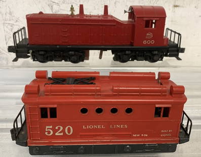 2 Lionel O27 Diesel Switcher/520 Locomotive: untested, some wear on each, O gauge