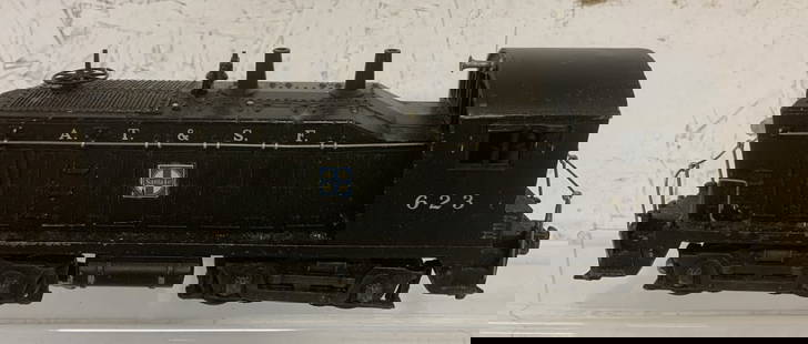 Lionel 623 SF Diesel Switcher Locomotive & Box: box with a lot of wear and damage, untested, wear, scratches, O gauge