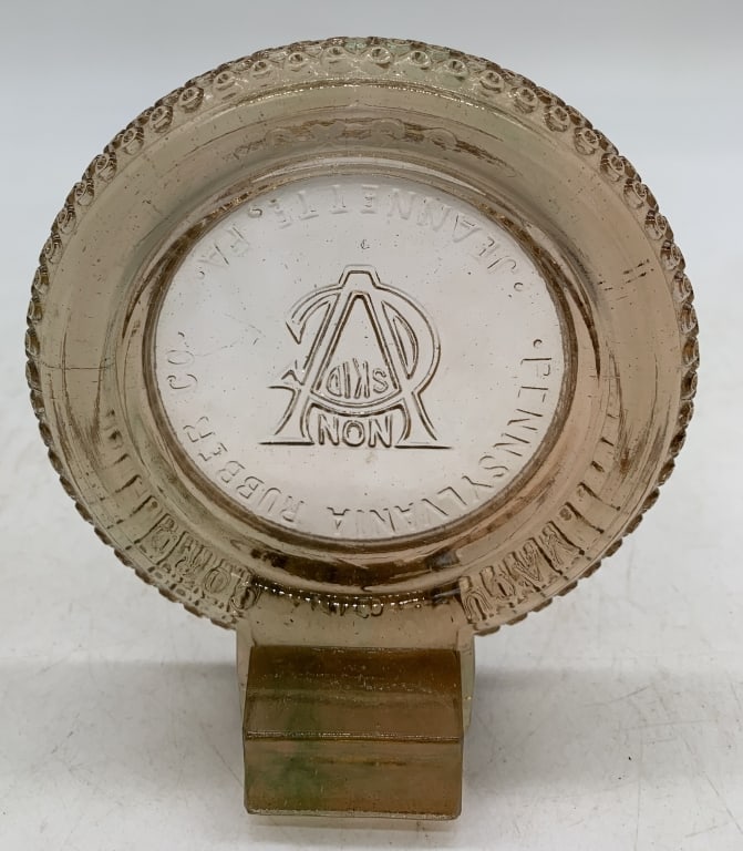 Pennsylvania Rubber Co. Glass Tire Ashtray (1 of 3)