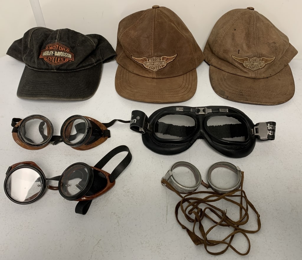 7 pcs- Harley Davidson Hats & Goggles (1 of 3)