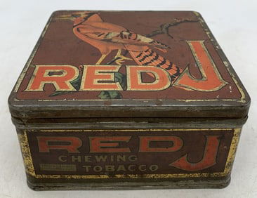 Red J Chewing Tobacco Tin