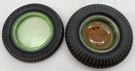 (2) Tire Ashtrays-Goodrich & Seiberling