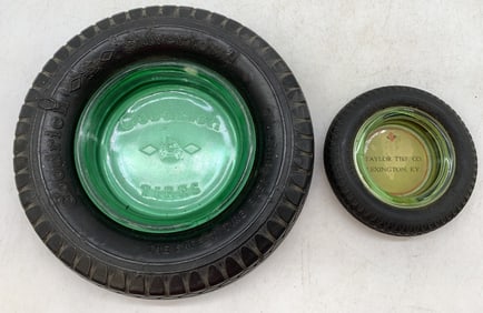 (2) Tire Ashtrays-Goodrich & Seiberling