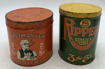 (2) Cigar Tins-Postmasters/Ripper