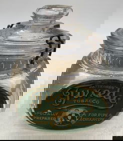 Patterson's Tuxedo Glass Tobacco Jar