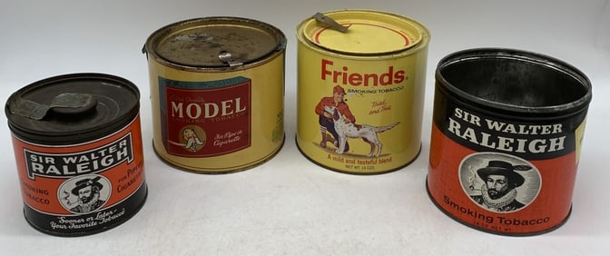 (4)Tobacco Cans-Raleigh/Model/Friends