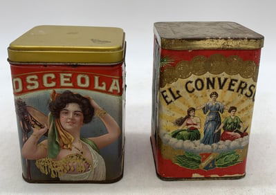 (2) Cigar Tins-Osceola/El Converso