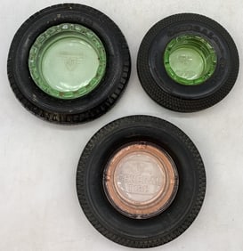 lot of 3 General Tire Ashtrays