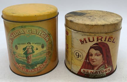 (2) Cigar Tins-Muriel/Emilia Garcia Tins