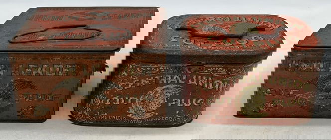 (2) Tobacco Tins-Central Union/Union Leader