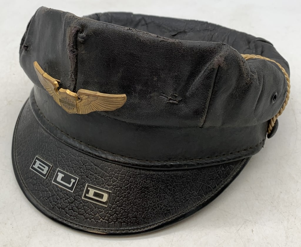 Harley Davidson Leather Motorcycle Cap (1 of 7)