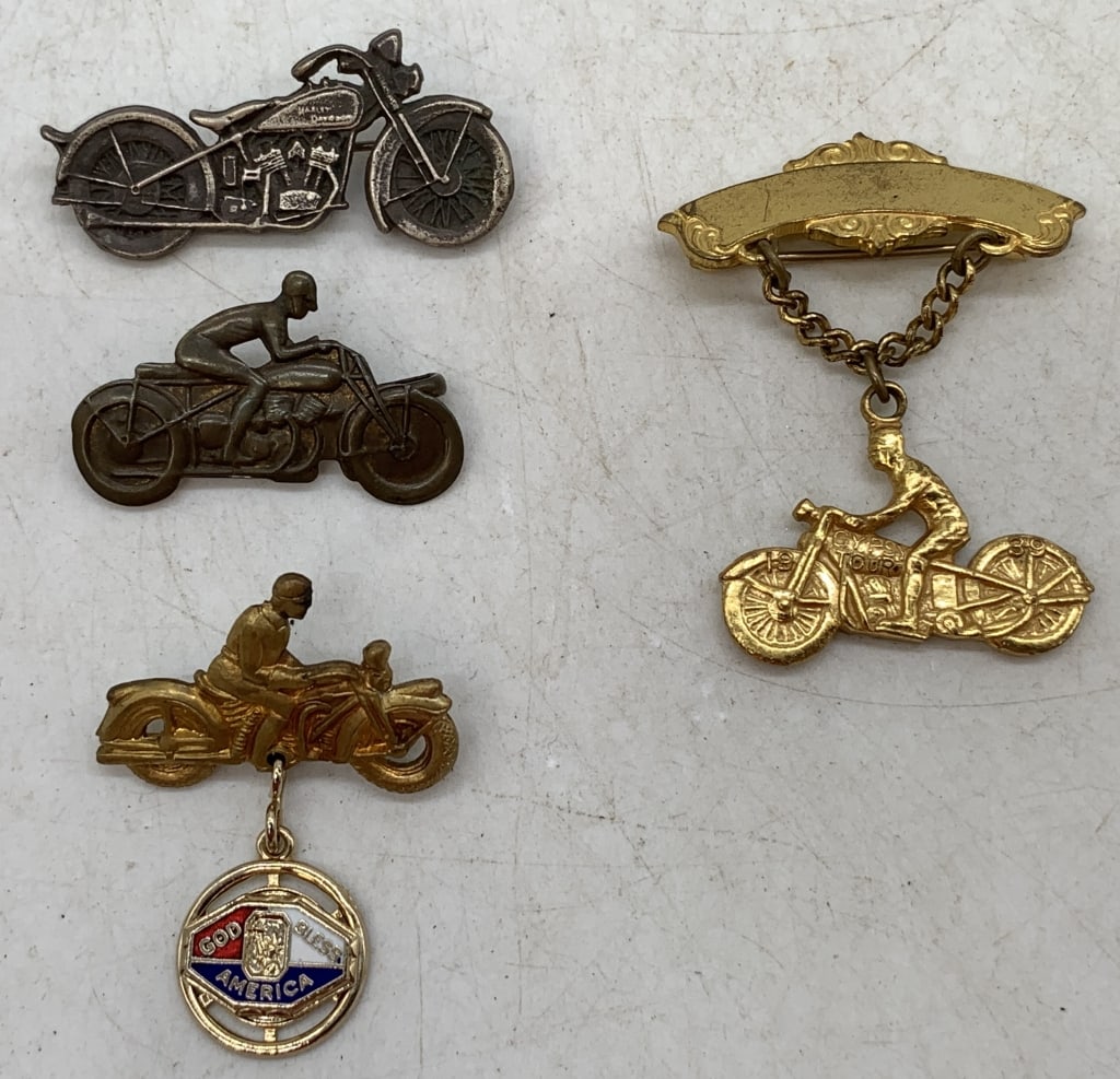 4 Motorcycle Pins- Harley & others (1 of 4)