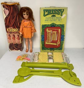2- Ideal Crissy Doll & Clothes Rack/Closet Set