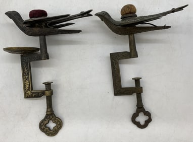 2 Victorian sewing birds