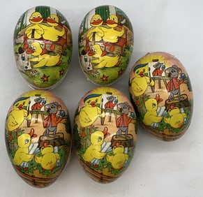 5 East German Nesting Egg sets