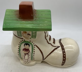vintage old lady who lived in a shoe cookie jar
