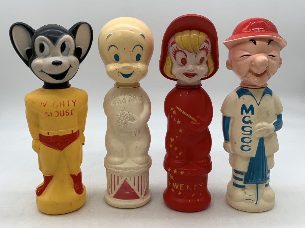 4 empty Soaky containers: have wear with scratches and paint loss