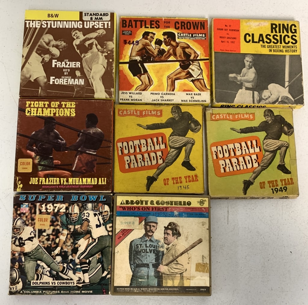 8 8mm mostly boxing and football movies: wear to packaging