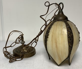 slag glass hanging lamp