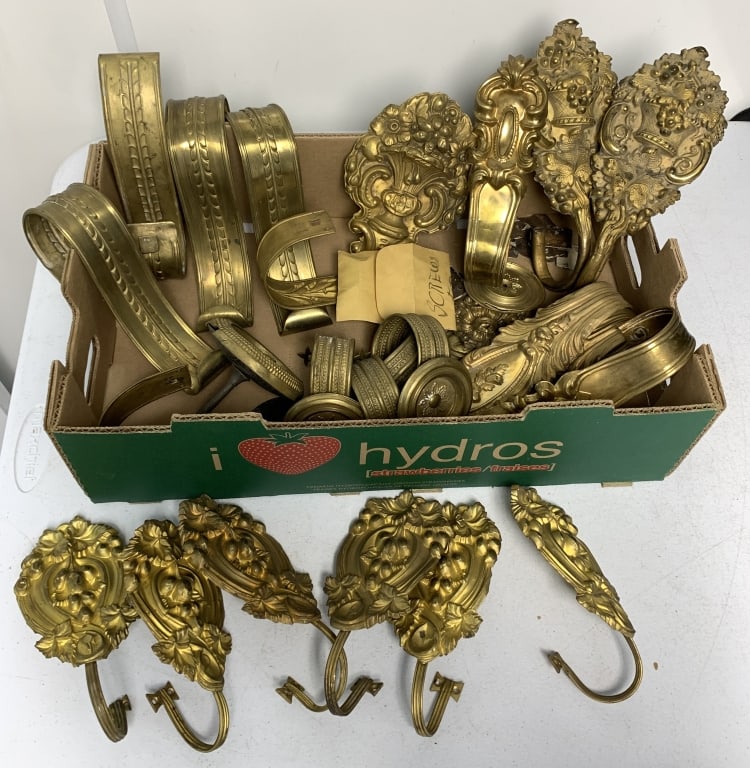 lot of brass curtain tiebacks (1 of 6)