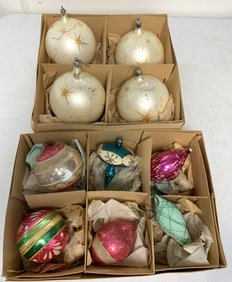 10 Old Vintage Glass Christmas Ornaments