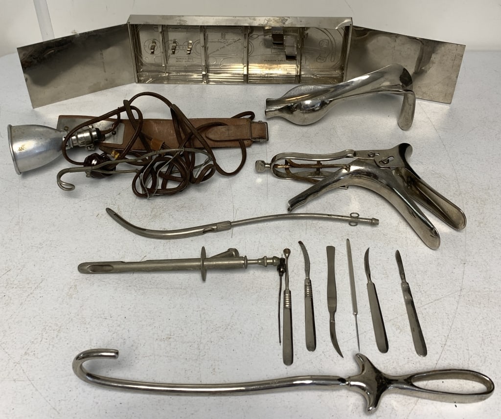10+ Vintage Surgical/Gynecological Instruments: wear and age, some rust