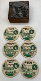 (2) Sleeve of Vintage Milk Caps/Printer Block