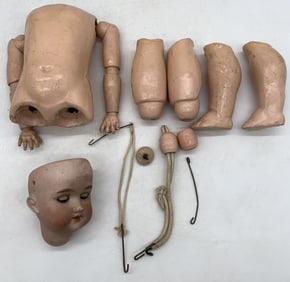 10+ Vintage Doll pcs Bisque/Composite