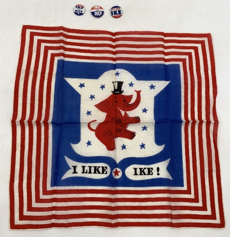 Ike Handkerchief and three pins (1 of 2)