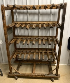 wooden rack on casters