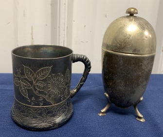 pairpoint cup and sugar shaker