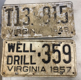 3 VA license plates, 1 is well driller