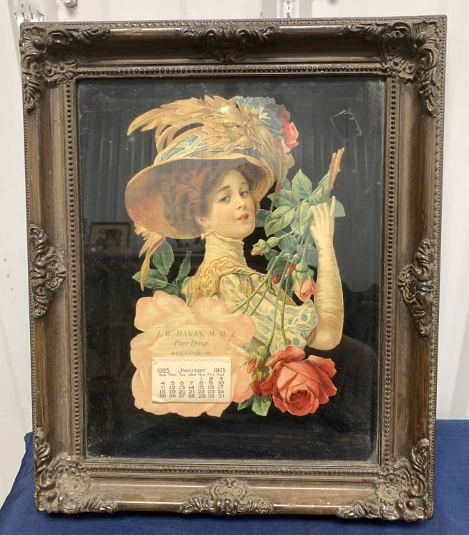framed J. W. Hanan M.D.  1925 calendar (1 of 4)
