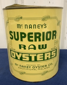 Mc Naney's Superior Raw Oyster gallon can