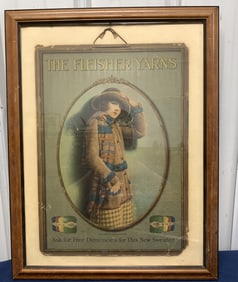 framed Fleisher Yarns advertising