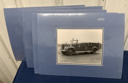 5 matted fire truck photos