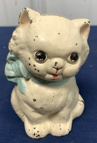 cat cast iron bank