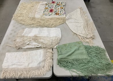 5 shawls, coverings etc.,  various sizes