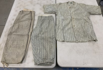 wool baseball uniform and an extra pair of pants