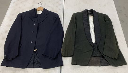 men's suit + men's jacket and vest: have wear, stains and damage; some bug holes