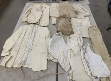 men's jackets, vests, pants and a belt