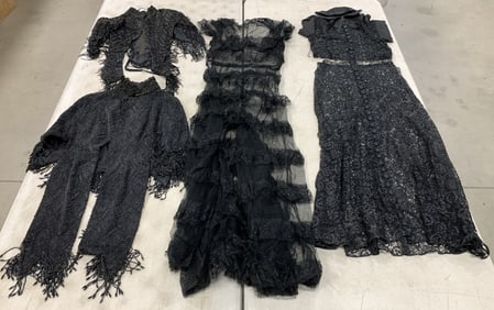 2 dresses and 2 beaded capes