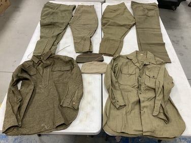 military hats, pants and shirts