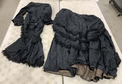 women's Victorian beaded jacket  and a skirt