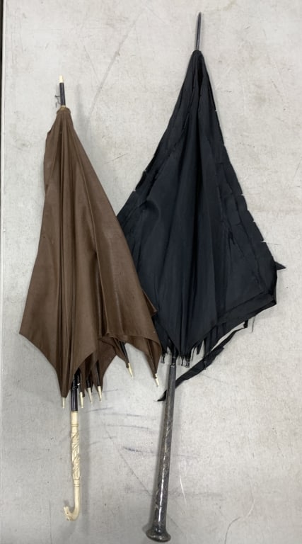 2 ornate umbrella handles, one sterling (1 of 5)