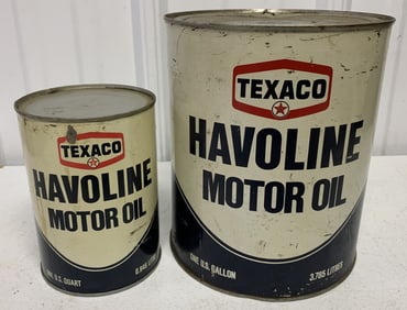 Texaco Havoline Motor Oil 1qt(full) & 1 gal. cans