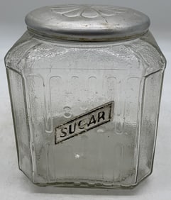 glass sugar canister jar