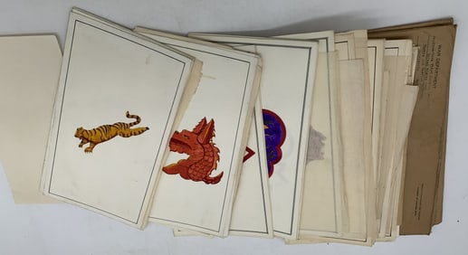 35+ War Department original insignia art pieces
