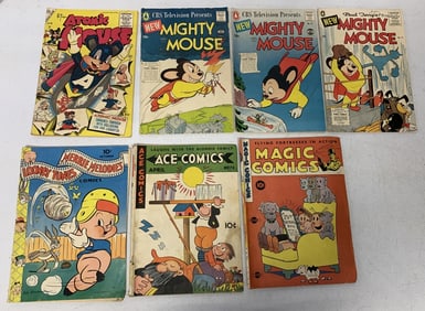 7 10 cent comics including Mighty Mouse, Atomic