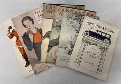6 Lancaster Motorist magazines, 1920's + 30's